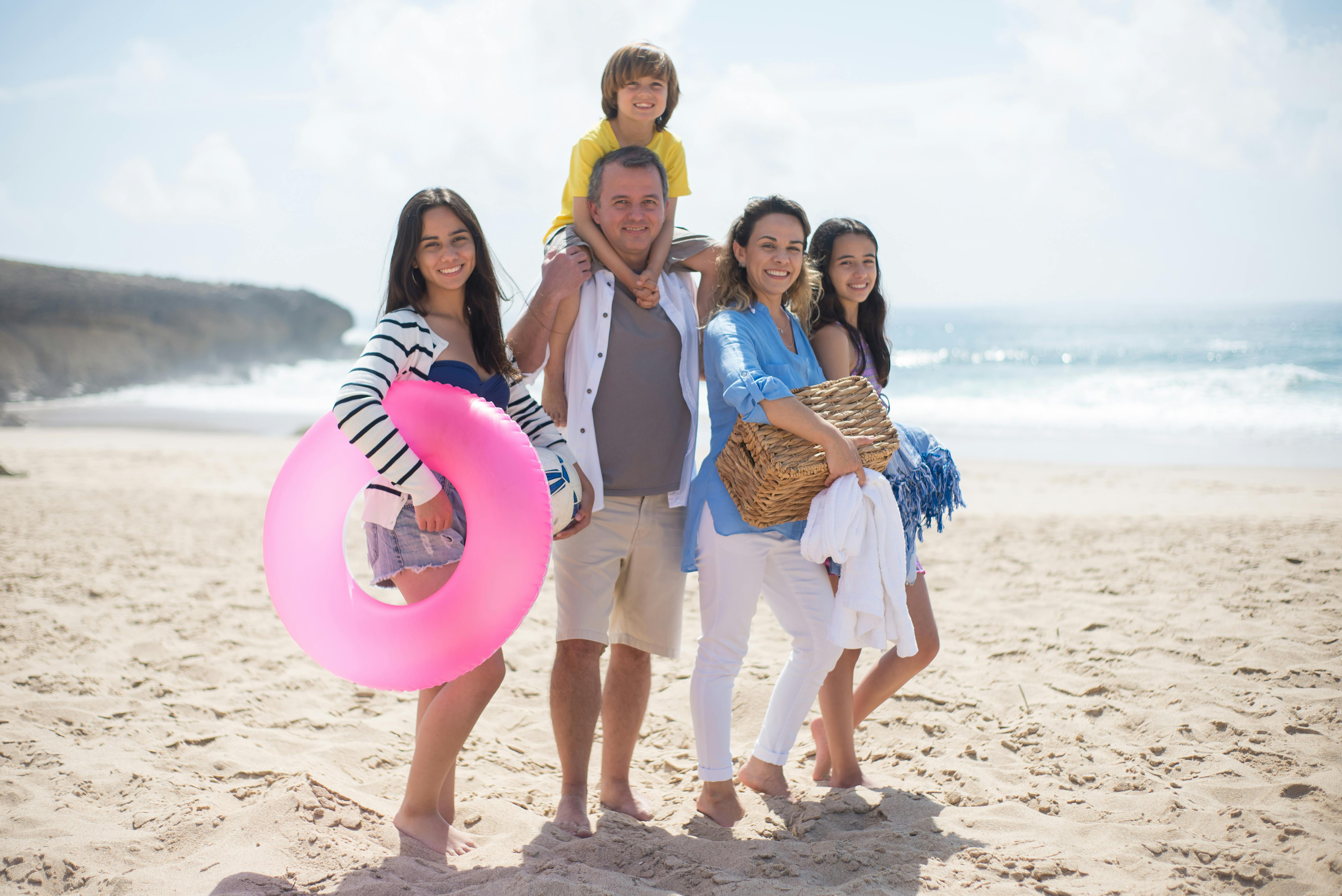 Happy family on the beach